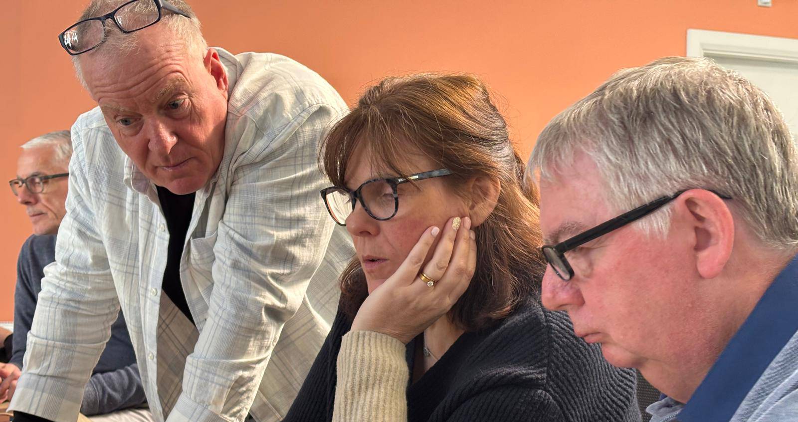 Delegates focused at laptops during the Donegal training